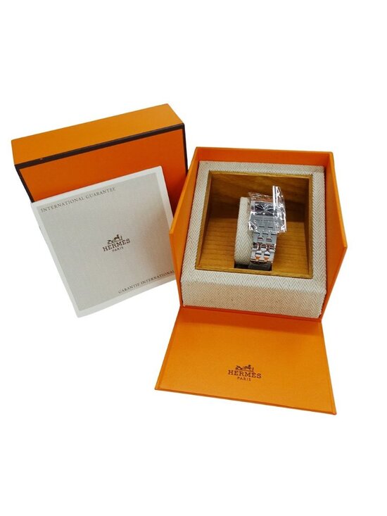 Hermes Watch Quartz Stainless Steel Silver Black Polished main image 8